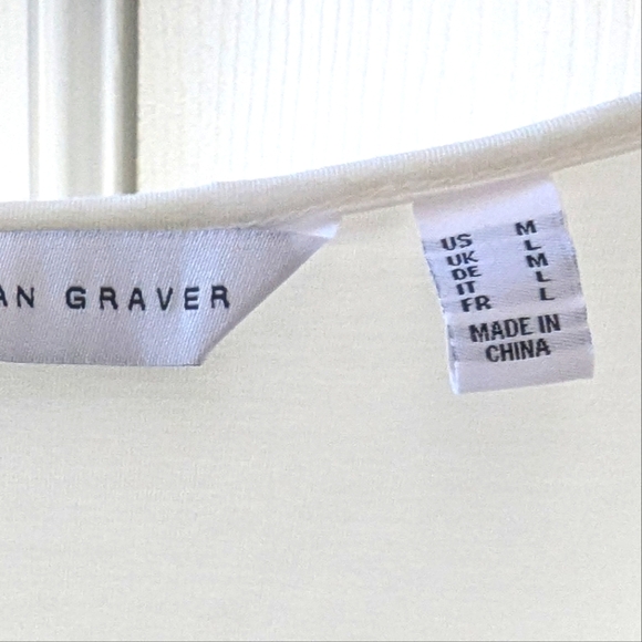 Susan Graver - QVC Jersey knit boat-neck white bell long sleeve tunic (NBW) - Picture 7 of 10